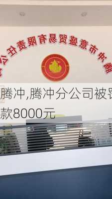 腾冲,腾冲分公司被罚款8000元-第3张图片-奥莱旅游网