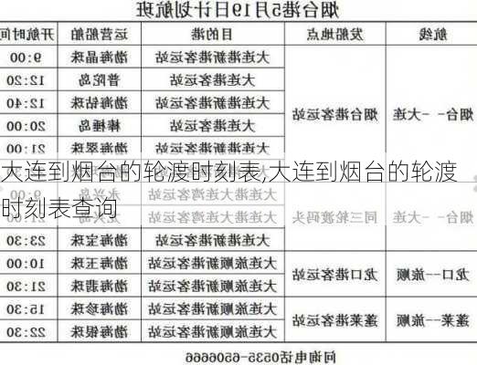 大连到烟台的轮渡时刻表,大连到烟台的轮渡时刻表查询-第1张图片-奥莱旅游网