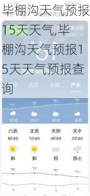 毕棚沟天气预报15天天气,毕棚沟天气预报15天天气预报查询