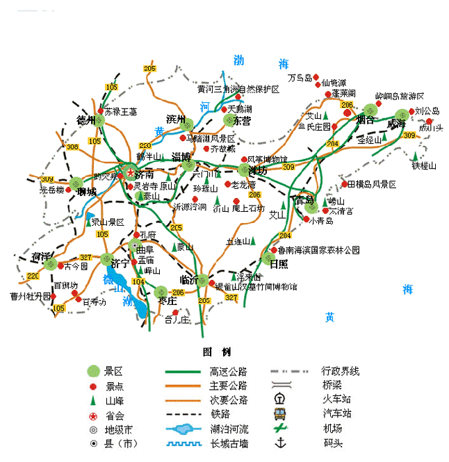 山东省旅游地图高清版,山东省旅游地图高清版大图-第1张图片-奥莱旅游网