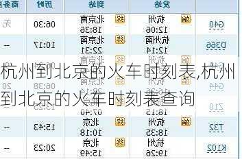 杭州到北京的火车时刻表,杭州到北京的火车时刻表查询-第2张图片-奥莱旅游网
