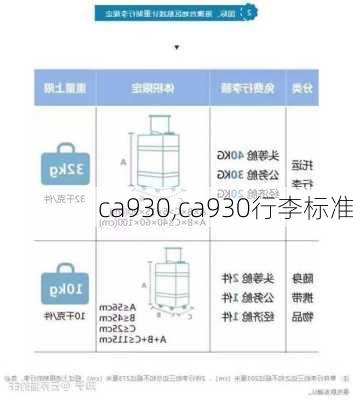 ca930,ca930行李标准-第1张图片-奥莱旅游网