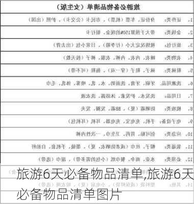 旅游6天必备物品清单,旅游6天必备物品清单图片-第3张图片-奥莱旅游网