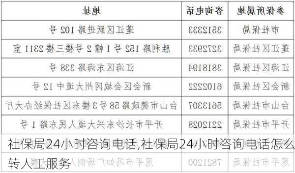 社保局24小时咨询电话,社保局24小时咨询电话怎么转人工服务-第1张图片-奥莱旅游网