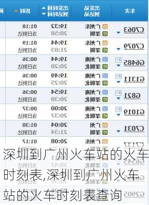 深圳到广州火车站的火车时刻表,深圳到广州火车站的火车时刻表查询-第1张图片-奥莱旅游网