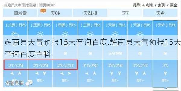 辉南县天气预报15天查询百度,辉南县天气预报15天查询百度百科-第1张图片-奥莱旅游网