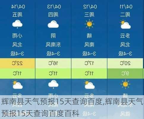 辉南县天气预报15天查询百度,辉南县天气预报15天查询百度百科-第3张图片-奥莱旅游网