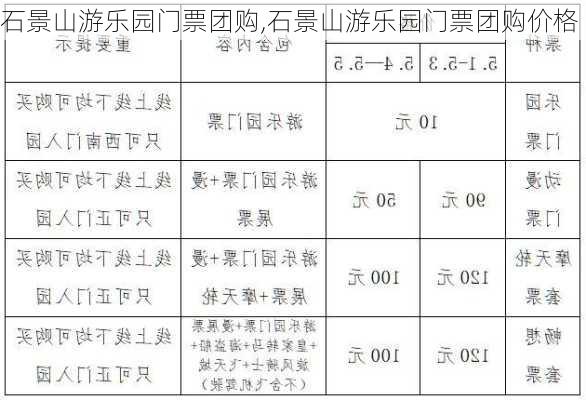 石景山游乐园门票团购,石景山游乐园门票团购价格-第2张图片-奥莱旅游网