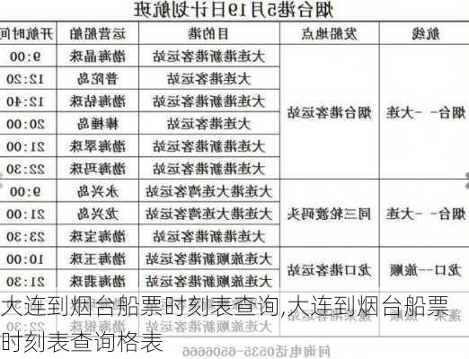 大连到烟台船票时刻表查询,大连到烟台船票时刻表查询格表-第2张图片-奥莱旅游网