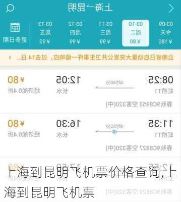 上海到昆明飞机票价格查询,上海到昆明飞机票-第1张图片-奥莱旅游网