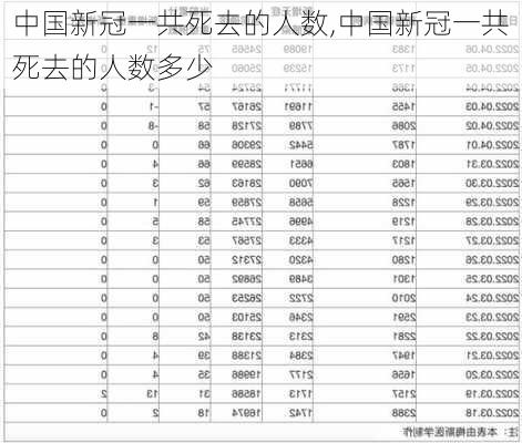 中国新冠一共死去的人数,中国新冠一共死去的人数多少-第2张图片-奥莱旅游网