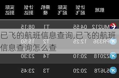 已飞的航班信息查询,已飞的航班信息查询怎么查-第2张图片-奥莱旅游网