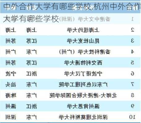 中外合作大学有哪些学校,杭州中外合作大学有哪些学校-第2张图片-奥莱旅游网