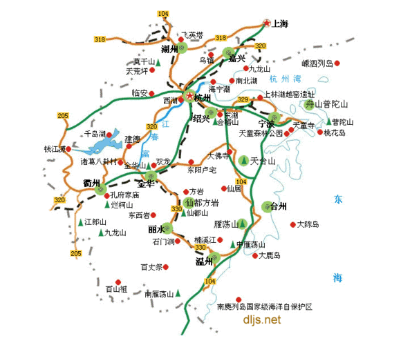 浙江旅游地图全图,浙江旅游地图全图高清版图 放大-第2张图片-奥莱旅游网