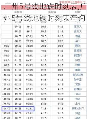 广州5号线地铁时刻表,广州5号线地铁时刻表查询-第1张图片-奥莱旅游网