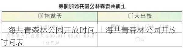上海共青森林公园开放时间,上海共青森林公园开放时间表-第1张图片-奥莱旅游网