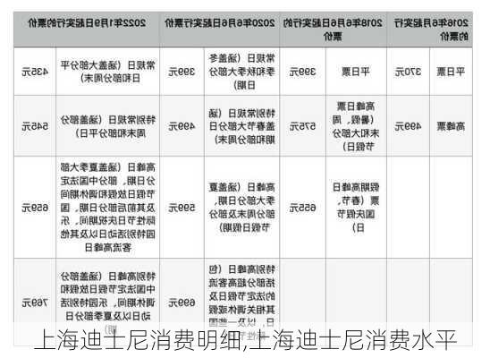 上海迪士尼消费明细,上海迪士尼消费水平