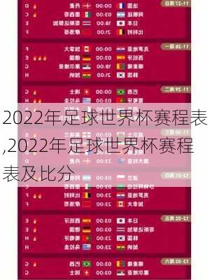 2022年足球世界杯赛程表,2022年足球世界杯赛程表及比分