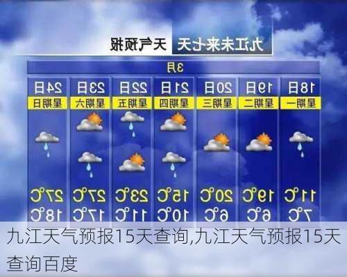 九江天气预报15天查询,九江天气预报15天查询百度