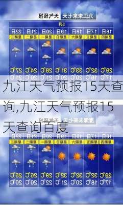 九江天气预报15天查询,九江天气预报15天查询百度-第2张图片-奥莱旅游网