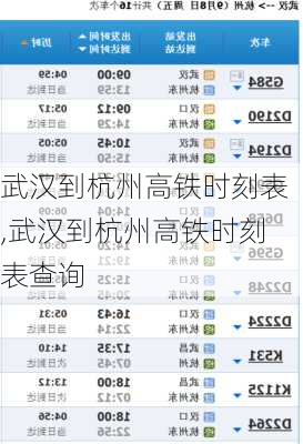 武汉到杭州高铁时刻表,武汉到杭州高铁时刻表查询-第1张图片-奥莱旅游网