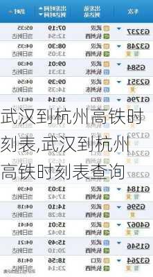 武汉到杭州高铁时刻表,武汉到杭州高铁时刻表查询-第2张图片-奥莱旅游网