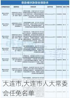 大连市,大连市人大常委会任免名单