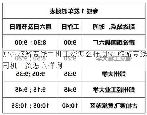 郑州旅游专线司机工资怎么样,郑州旅游专线司机工资怎么样啊-第3张图片-奥莱旅游网