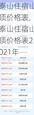 泰山住宿山顶价格表,泰山住宿山顶价格表2021年-第1张图片-奥莱旅游网