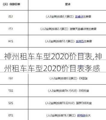 神州租车车型2020价目表,神州租车车型2020价目表孝感-第3张图片-奥莱旅游网