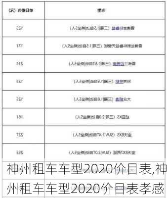 神州租车车型2020价目表,神州租车车型2020价目表孝感-第2张图片-奥莱旅游网