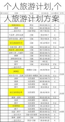 个人旅游计划,个人旅游计划方案-第2张图片-奥莱旅游网