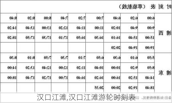 汉口江滩,汉口江滩游轮时刻表