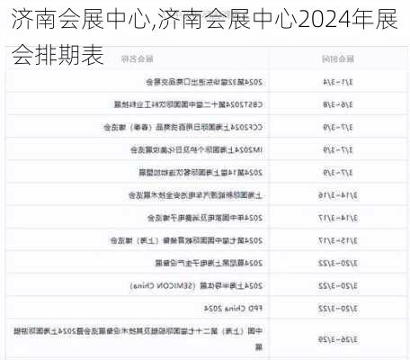 济南会展中心,济南会展中心2024年展会排期表