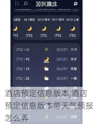 酒店预定信息版本,酒店预定信息版本带天气预报怎么弄-第1张图片-奥莱旅游网