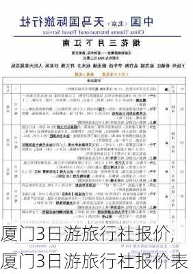 厦门3日游旅行社报价,厦门3日游旅行社报价表-第1张图片-奥莱旅游网