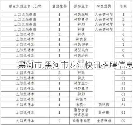 黑河市,黑河市龙江快讯招聘信息-第3张图片-奥莱旅游网