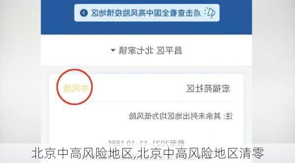 北京中高风险地区,北京中高风险地区清零