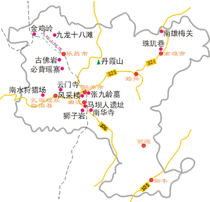 韶关旅游景点,韶关旅游景点分布图-第2张图片-奥莱旅游网