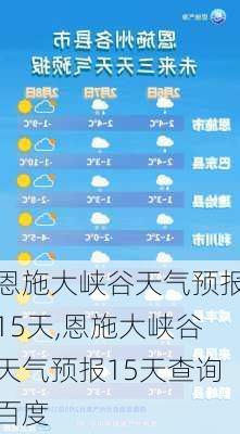 恩施大峡谷天气预报15天,恩施大峡谷天气预报15天查询百度