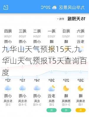 九华山天气预报15天,九华山天气预报15天查询百度