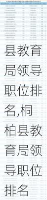 县教育局领导职位排名,桐柏县教育局领导职位排名-第3张图片-奥莱旅游网