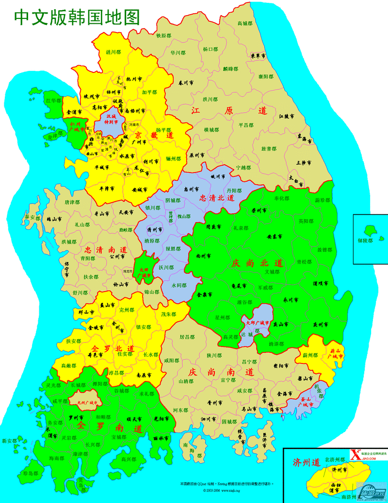 韩国地图,韩国地图详细地图-第1张图片-奥莱旅游网