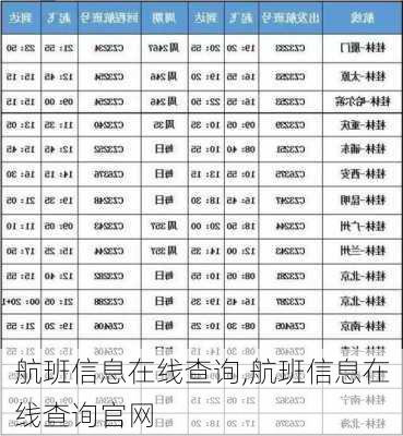 航班信息在线查询,航班信息在线查询官网