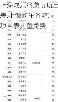 上海欢乐谷游玩项目表,上海欢乐谷游玩项目表儿童免费-第2张图片-奥莱旅游网