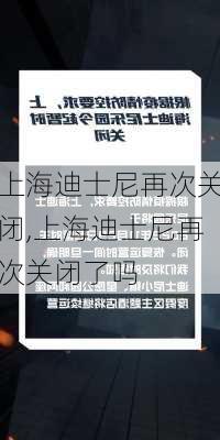 上海迪士尼再次关闭,上海迪士尼再次关闭了吗-第3张图片-奥莱旅游网