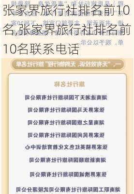 张家界旅行社排名前10名,张家界旅行社排名前10名联系电话