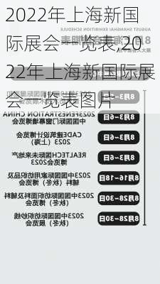 2022年上海新国际展会一览表,2022年上海新国际展会一览表图片-第2张图片-奥莱旅游网