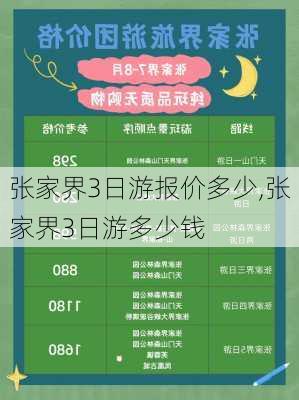 张家界3日游报价多少,张家界3日游多少钱-第2张图片-奥莱旅游网